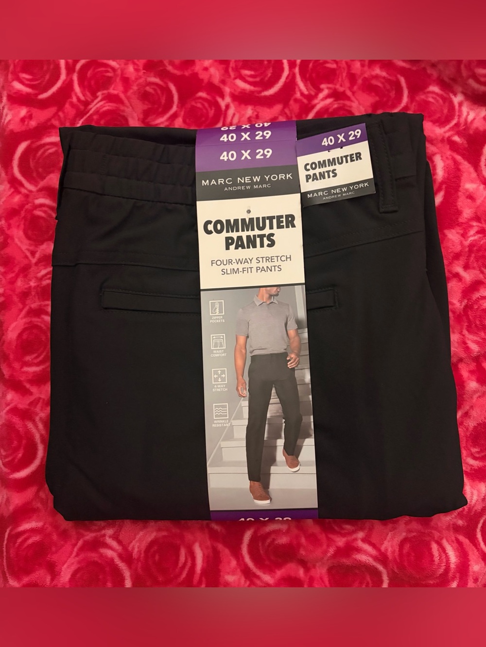 ❤️Marc New York Black Commuter Slim-Fit Pants New Size 40x29
